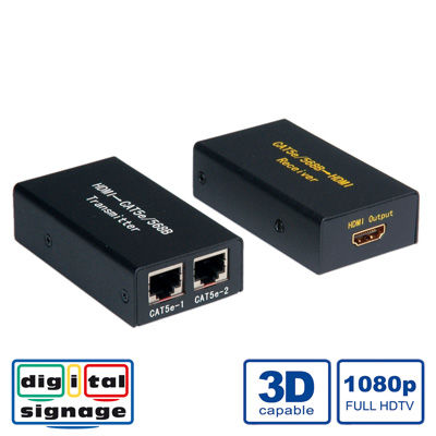 HDMI EXTENSOR SOBRE CAT.5 HASTA 30 METROS (CON 2 CABLES)