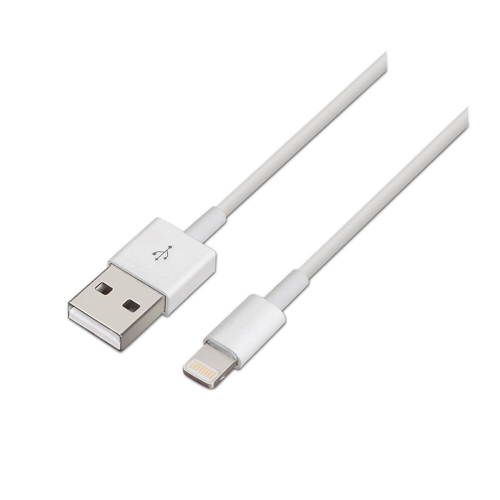 CABLE TELEFONO USB 2.0 1 M. IPHONE 5-6/IPOD/IPAD LIGHTNING CARGADOR/SINCRONIZACION 8 PINES BLANCO
