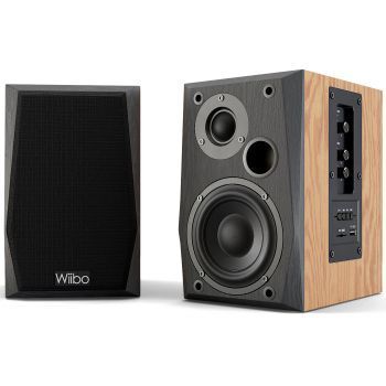 Wiibo Neo 50 Altavoces Estantería Bluetooth Activos 50W. Pareja Nogal