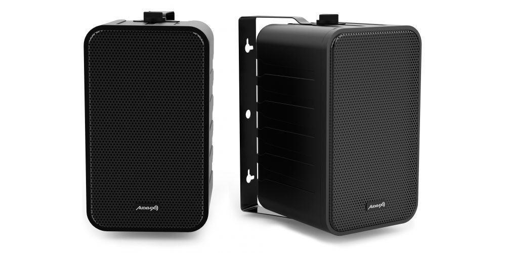 Audibax PR-42 Black Altavoces Estantería HiFi y Sonorización Negros con Soportes de Pared