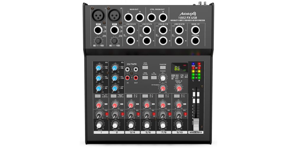 Audibax 1002 FX USB Mesa Mezclas 10 Canales Con Efectos y USB