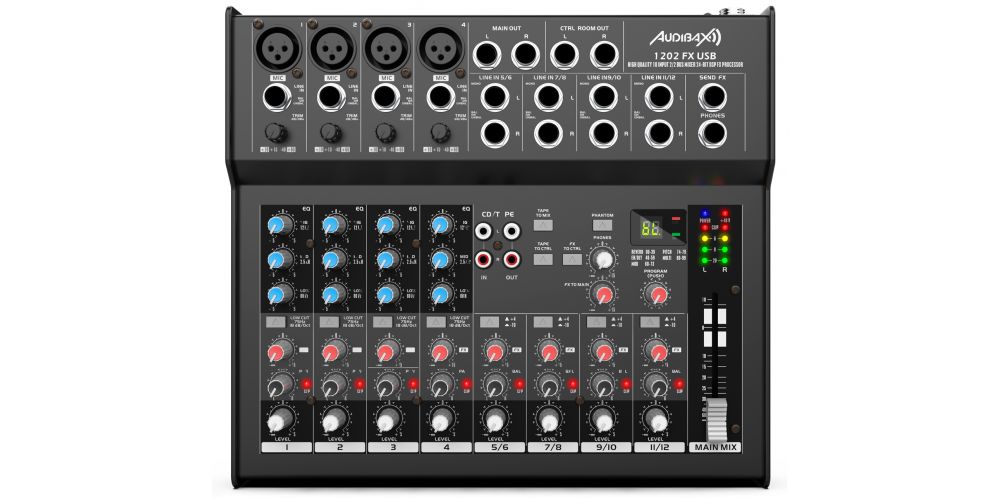 Audibax 1202 FX USB Mesa Mezclas 12 canales y USB