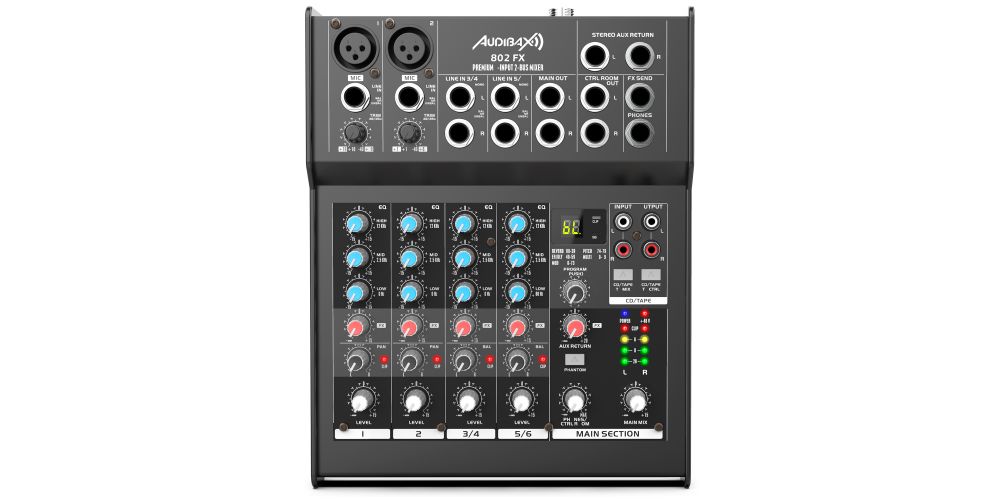 Audibax 802 FX Mesa Mezclas 6 Canales y Efectos