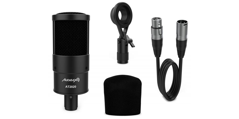 Audibax AT2020 Micrófono Estudio Profesional Condensador