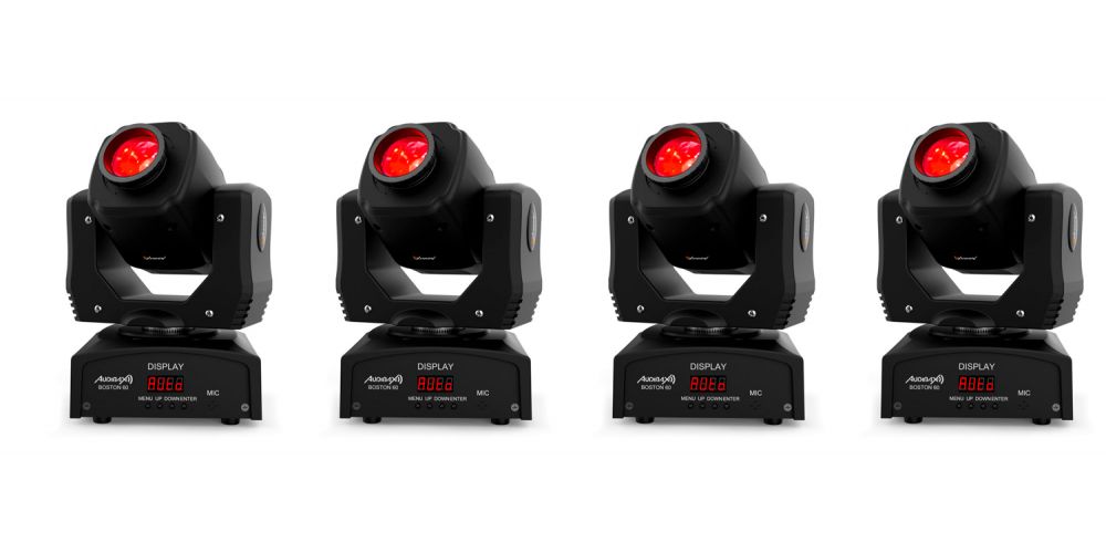 Kit 4 Cabezas Móviles Audibax Boston 60 Cabeza Móvil Spot Led Discoteca 60w