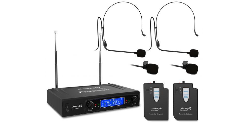 Audibax MISSOURI 2500 Microfono inalambrico Profesional Doble Lavalier / Madona Frec. A