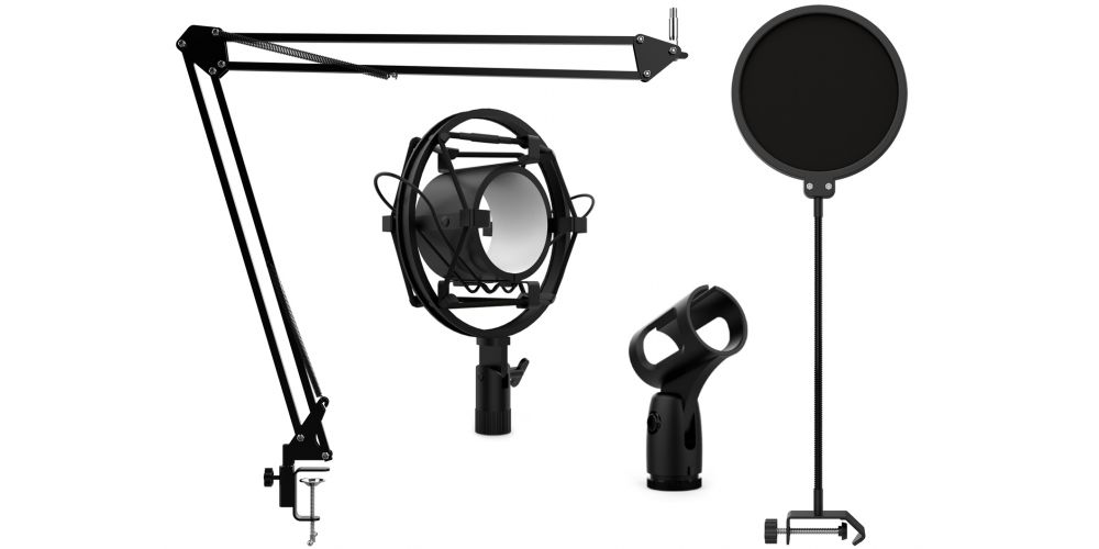 Audibax Podcast Studio Kit Soporte Micrófono + Araña + Anti-Pop
