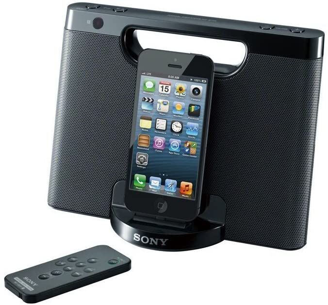 Sony RDP-M7IPN Lightning iPhone/iPod - Base de altavoz portátil para iPod, color negro NUEVA