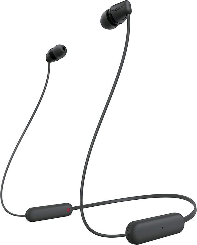 Sony WI-C100 Auriculares Inalámbricos - Hasta 25 Horas Batería, Micrófono, Conectividad Bluetooth Fiable, Negro