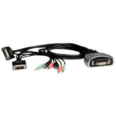 KVM CONMUTADOR AUTOMATICO DVI  2 PC'S STAR USB CON AUDIO/MICRO INCLUYE CABLES VALUE