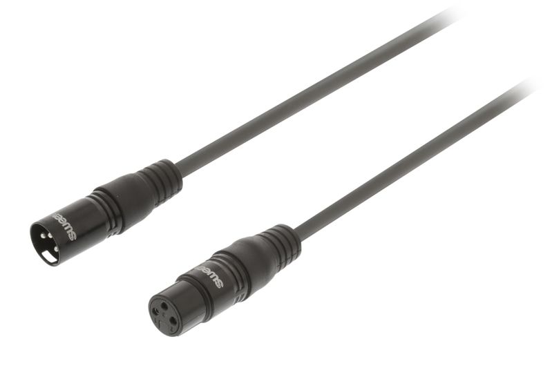 CABLE XLR ESTEREO MACHO DE 3 PINES - XLR HEMBRA DE 3 PINES DE 10 M GRIS OSCURO