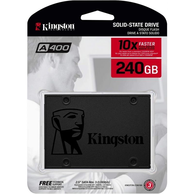 DISCO DURO INTERNO SOLIDO SSD KINGSTON A400 240GB - SATA III - 2.5