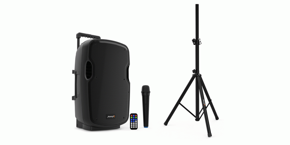 Audibax DENVER Combo 10 Portable. Altavoz Trolley Bluetooth con Bateria + Soporte Tripode