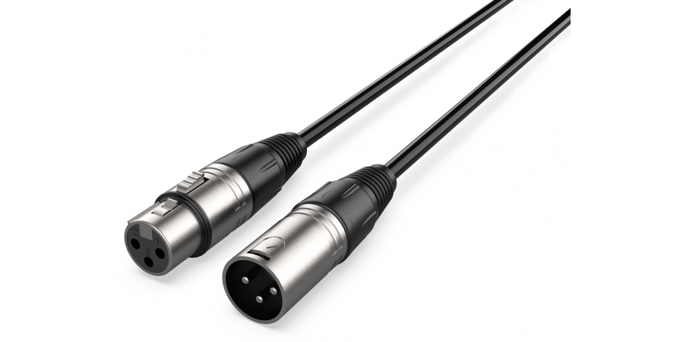 Audibax Silver XLR Male to XLR Female Cable 30 Metres Black
