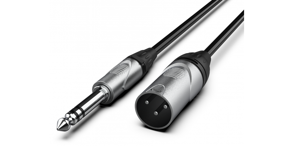 Audibax Pro Cable XLR Macho a Jack Balanceado 3 Metros Negro