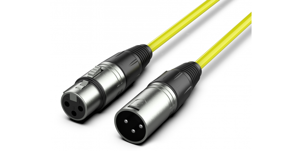 Audibax Silver Cable XLR Macho - XLR Hembra 10 Metros Amarillo