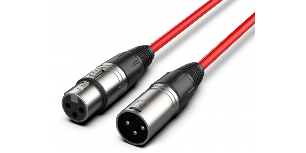 Audibax Silver Cable XLR Macho - XLR Hembra 10 Metros Rojo