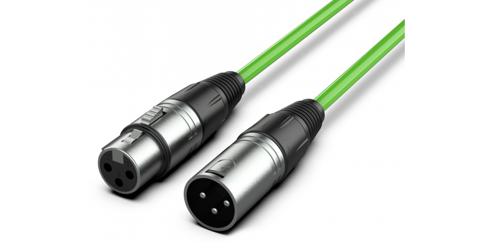 Audibax Silver Cable XLR Macho - XLR Hembra 10 Metros Verde