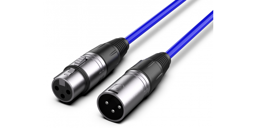 Audibax Silver Cable XLR Macho - XLR Hembra 6 Metros Azul