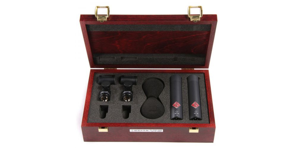 NEUMANN KM-184 Stereo Set Microfono Cardioide Caja Madera, Negro